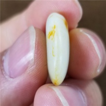 琪玉商城和田玉细腻油润黄皮一级白玉手链籽料5.3克
