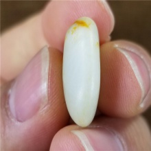 琪玉商城和田玉细腻油润黄皮一级白玉手链籽料5.3克