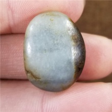 琪玉商城和田玉细腻完整聚黑秋梨皮青花手链籽料6.8克