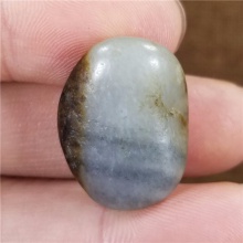 琪玉商城和田玉细腻完整聚黑秋梨皮青花手链籽料6.8克