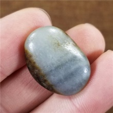 琪玉商城和田玉细腻完整聚黑秋梨皮青花手链籽料6.8克