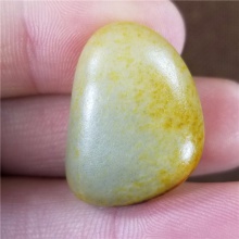 琪玉商城和田玉细腻完整撒金皮白玉手链籽料12.8克