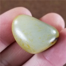 琪玉商城和田玉细腻完整撒金皮白玉手链籽料12.8克