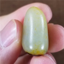 琪玉商城和田玉细腻完整撒金皮白玉手链籽料12.8克