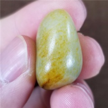 琪玉商城和田玉细腻完整撒金皮白玉手链籽料12.8克
