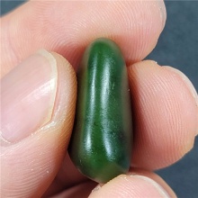 琪玉商城和田玉菠菜绿碧玉手链籽料6.5克