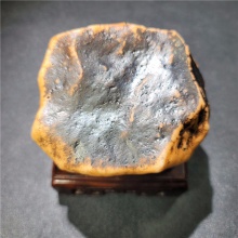 新疆大漠戈壁黑油皮鸡油黄沙漠漆戈壁玛瑙天然玩料摆件906.2克