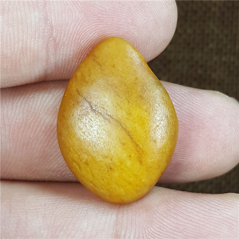 琪玉商城和田玉细腻鸡油黄沁手链籽料6克